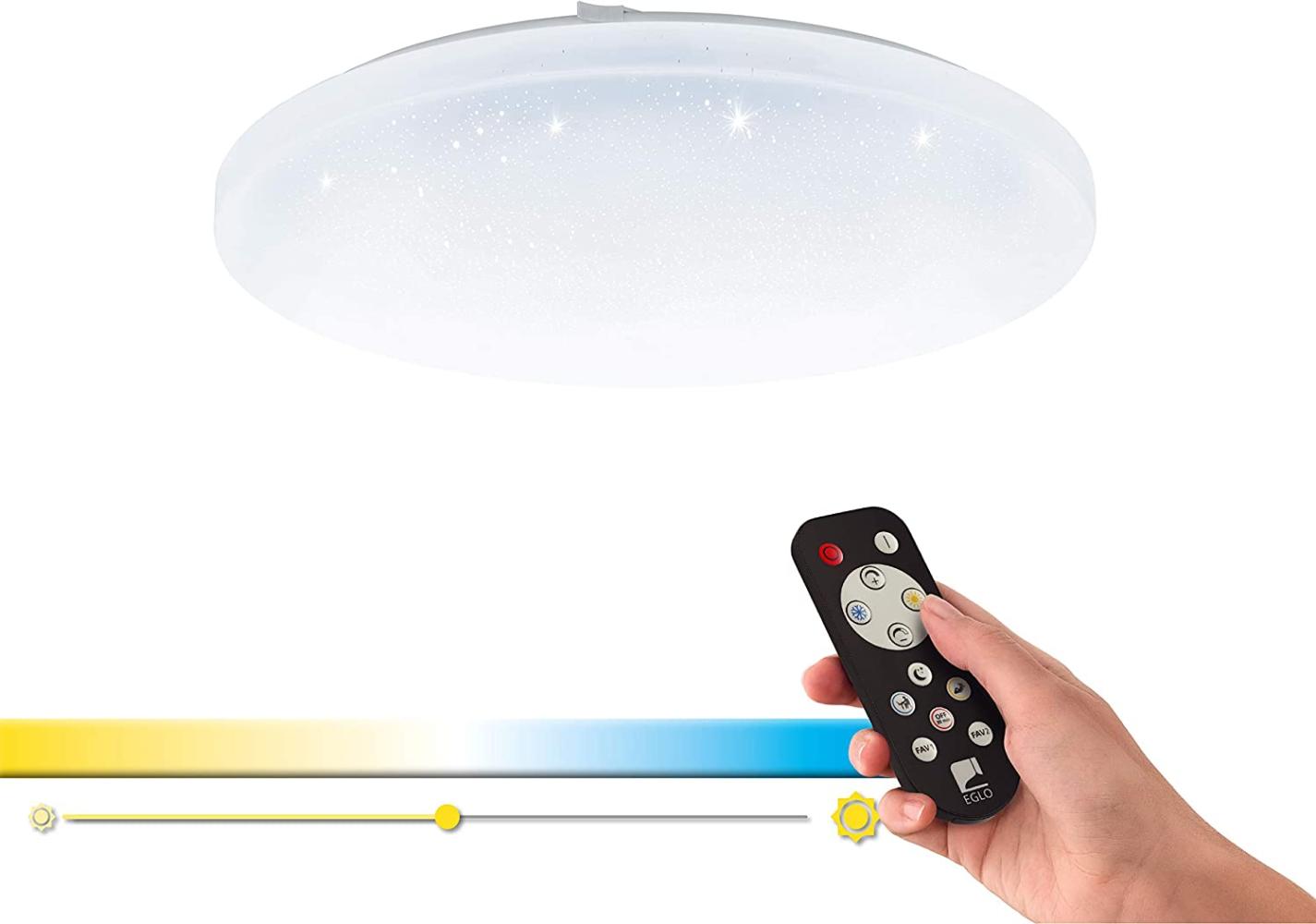 Eglo 98236 LED Deckenleuchte FRANIA-A mit Kristallen weiß Ø40cm H:5,5cm 2700K-6500K Bild 1