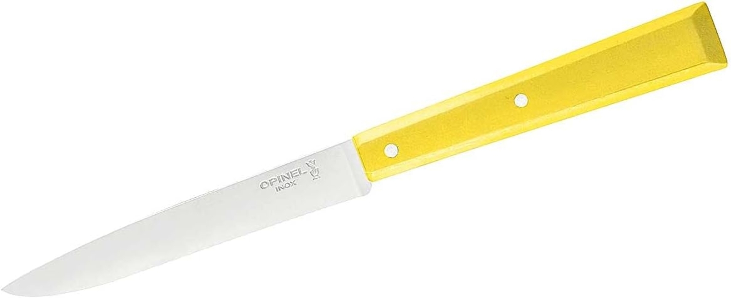 Opinel 254409 Bon Appetit Celeste Tafelmesser, gelber Griff Sandvik Stahl 12C27-rostfrei-gelber Buchenholzgriff, mehrfarbig Bild 1