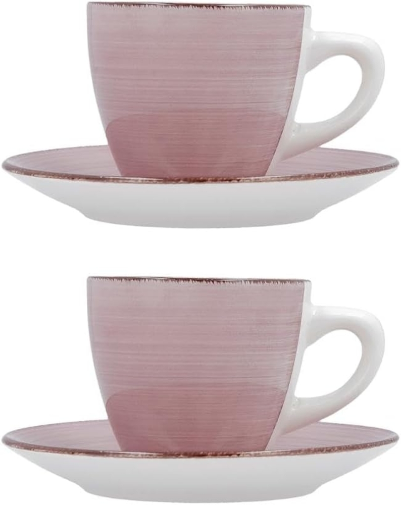 Satz Mit Tassen- Und Tellern Quid Vita Morning Aus Keramik Rosa (22 Cl) (4 Pcs) Bild 1