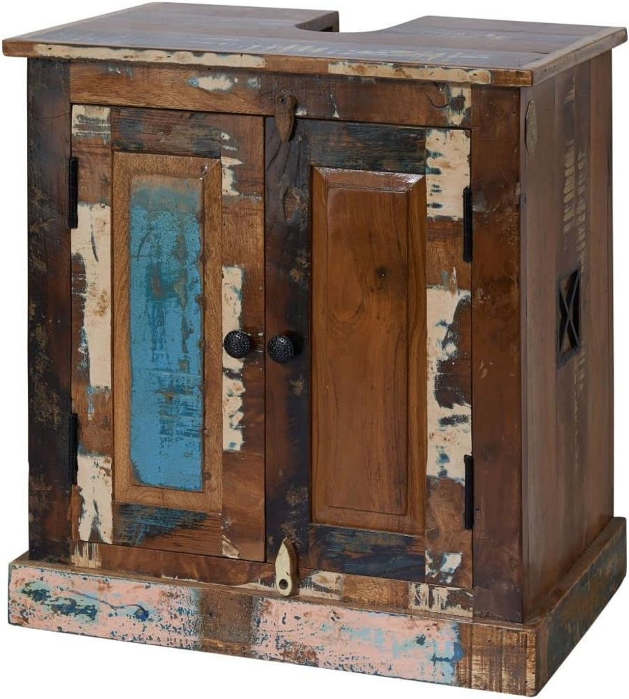 Massivmoebel24 Waschbeckenunterschrank (Altholz 66x43x60 mehrfarbig NATURE OF SPIRIT BAD #101) Bild 1