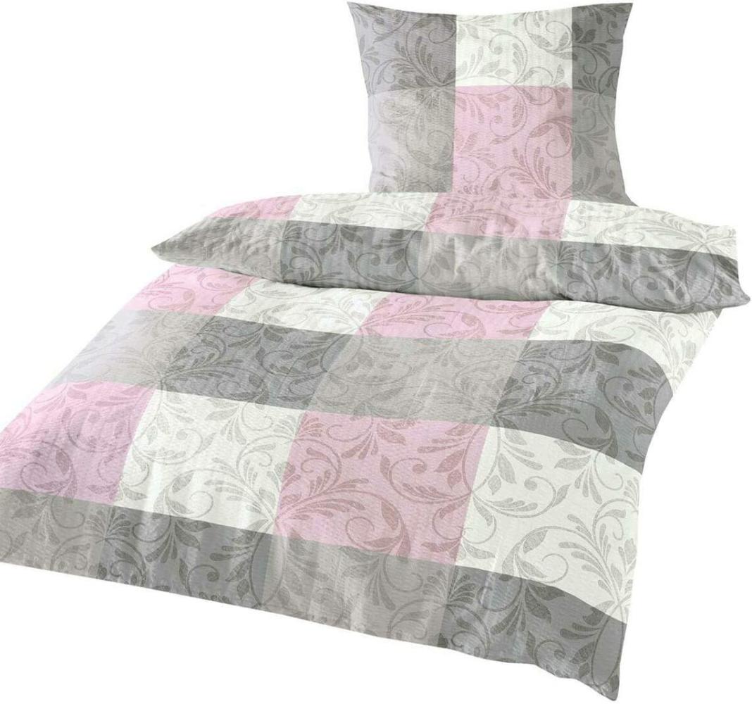 TRAUMSCHLAF Bettwäsche Fleur rose, Seersucker, 2 teilig, bügelfreie Seersucker Qualität Bild 1