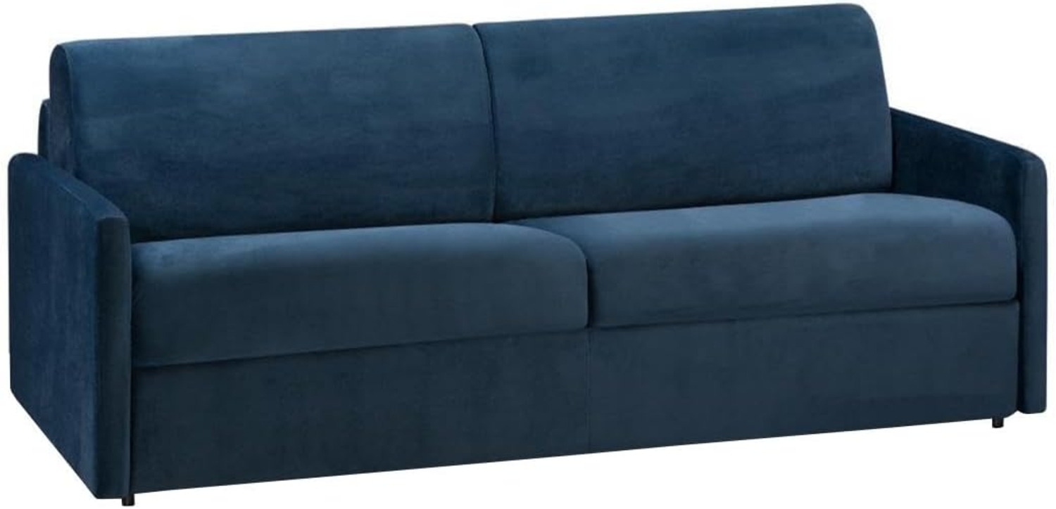 Schlafsofa 4-Sitzer Samt CALIFE - Dunkelblau - Liegefläche: 160 cm - Matratzenhöhe: 18 cm Bild 1