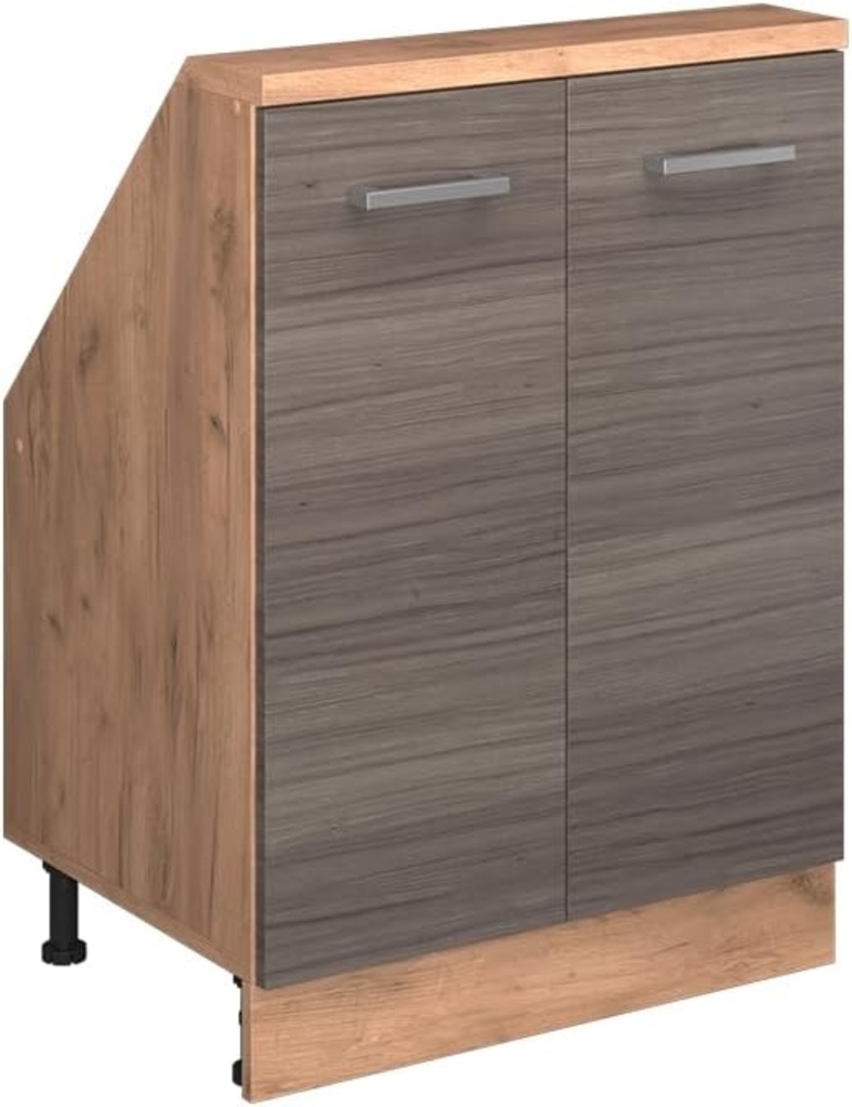 Dachschrägenschrank Rion Edelgrau/Goldkraft Eiche mit 2 Türen Vicco Bild 1