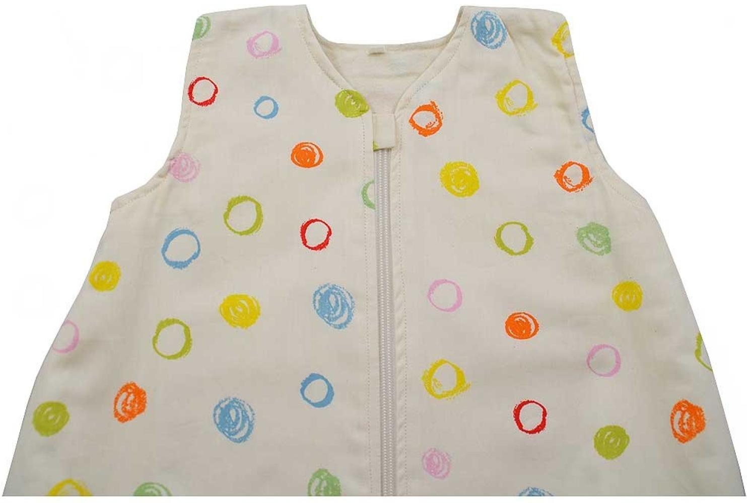 Cotonea Bio-Baumwolle Kinderschlafsack mit Flanellfutter Design Kritzelkreise 90 Bild 1