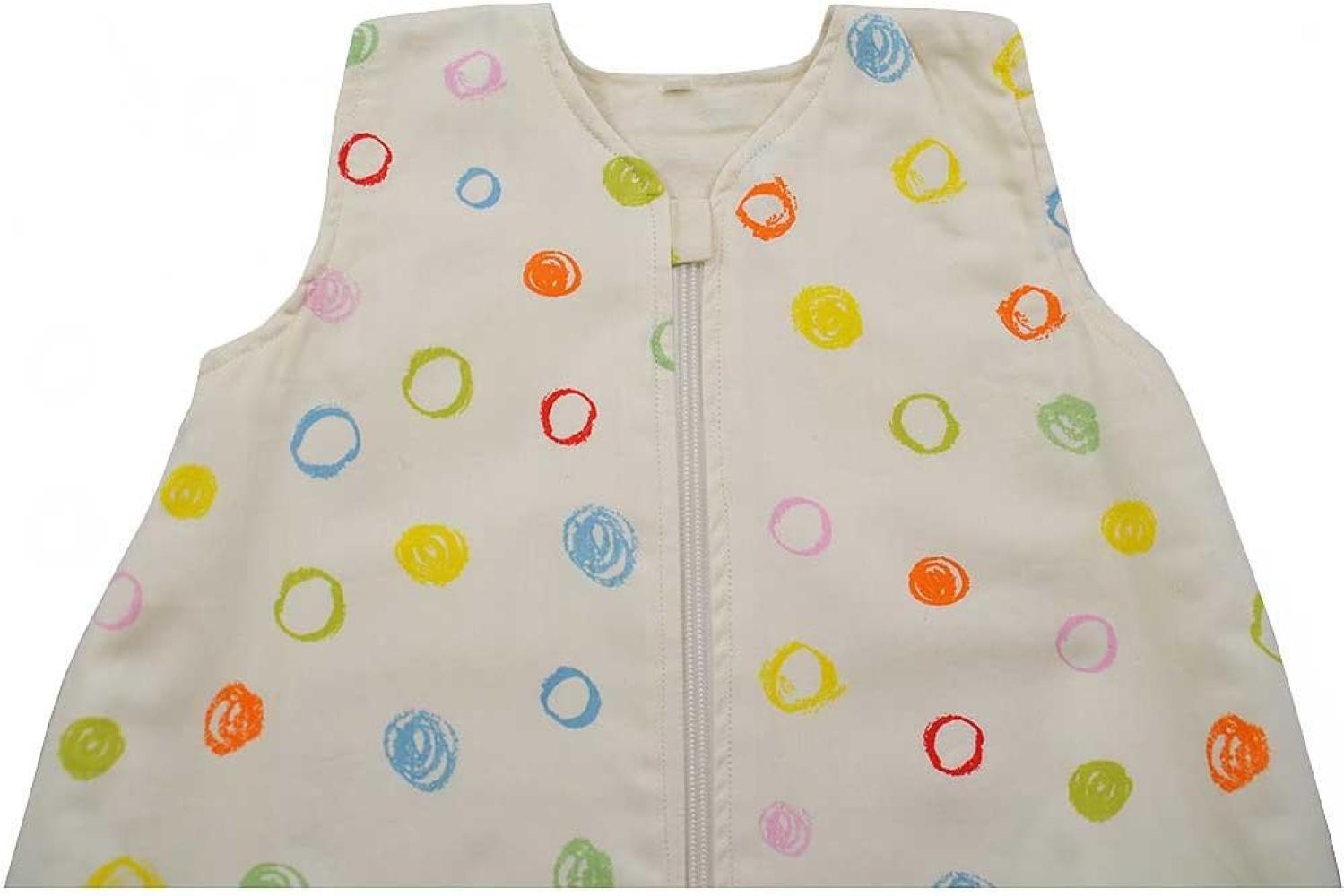 Cotonea Bio-Baumwolle Kinderschlafsack mit Flanellfutter Design Kritzelkreise 90 Bild 1