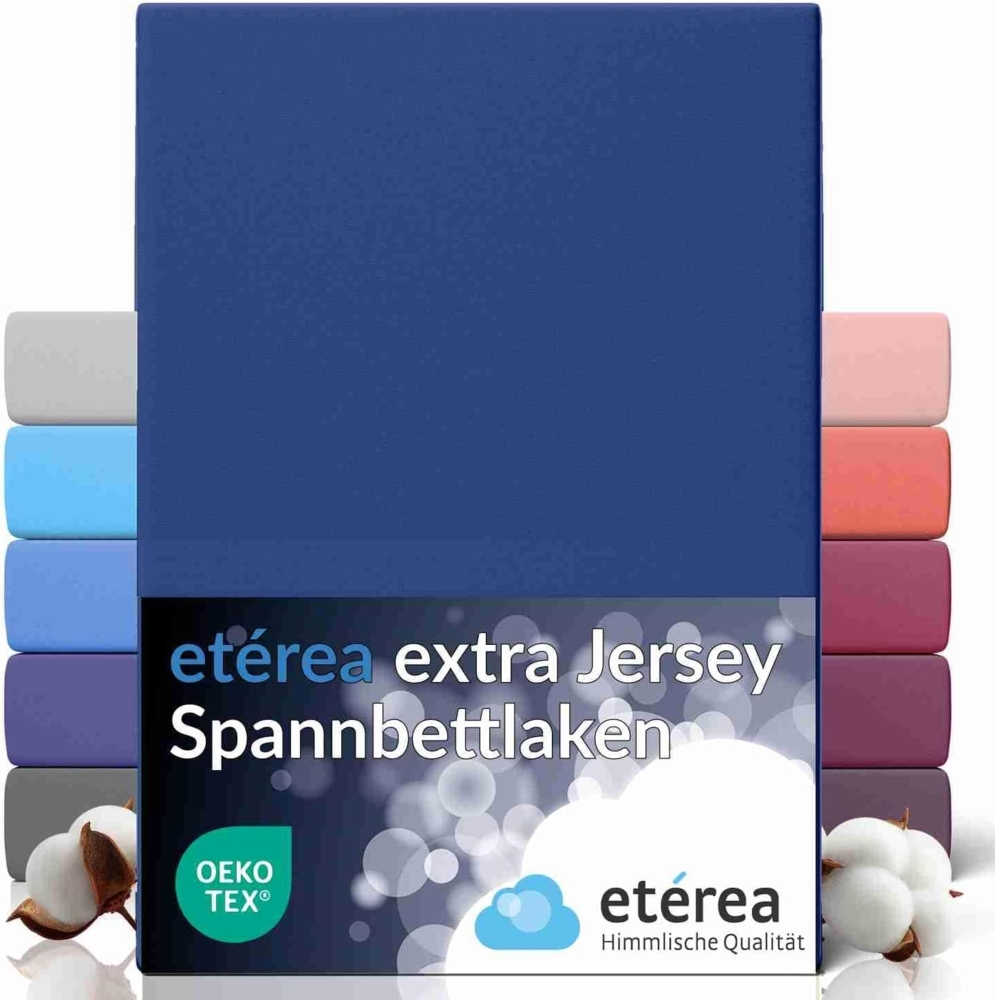 etérea Extra Jersey Spannbettlaken Marine 140x200 - 160x220 cm Bild 1