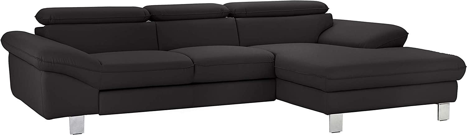 Mivano Ecksofa Driver mit Recamiere rechts, Ledercouch im modernen Design, Inkl. verstellbare Kopfstützen, 268 x 73 x 169, Kunstleder, Schwarz Bild 1