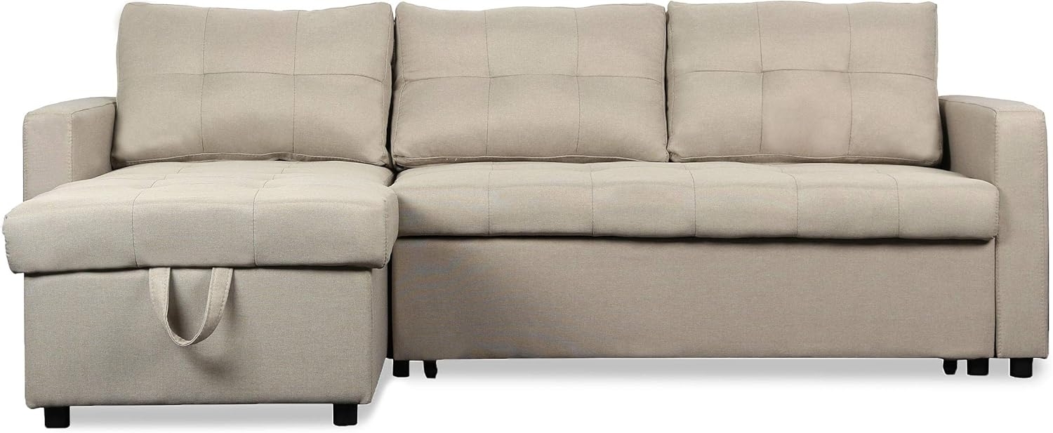 Menzzo Toledo Schlafsofa, Stoff, Beige, 152 Bild 1