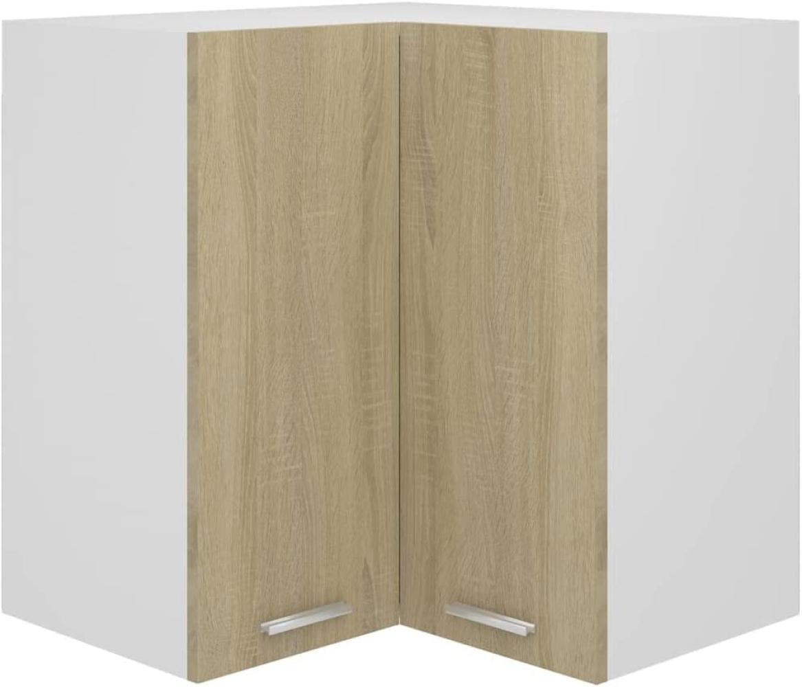 vidaXL Eckhängeschrank Küchenschrank Küchenzeile Hängeschrank Küchenmöbel Einbauküche Küche Schrank Küchenblock Sonoma-Eiche 57 x 57 x 60 cm Holzwerkstoff Bild 1