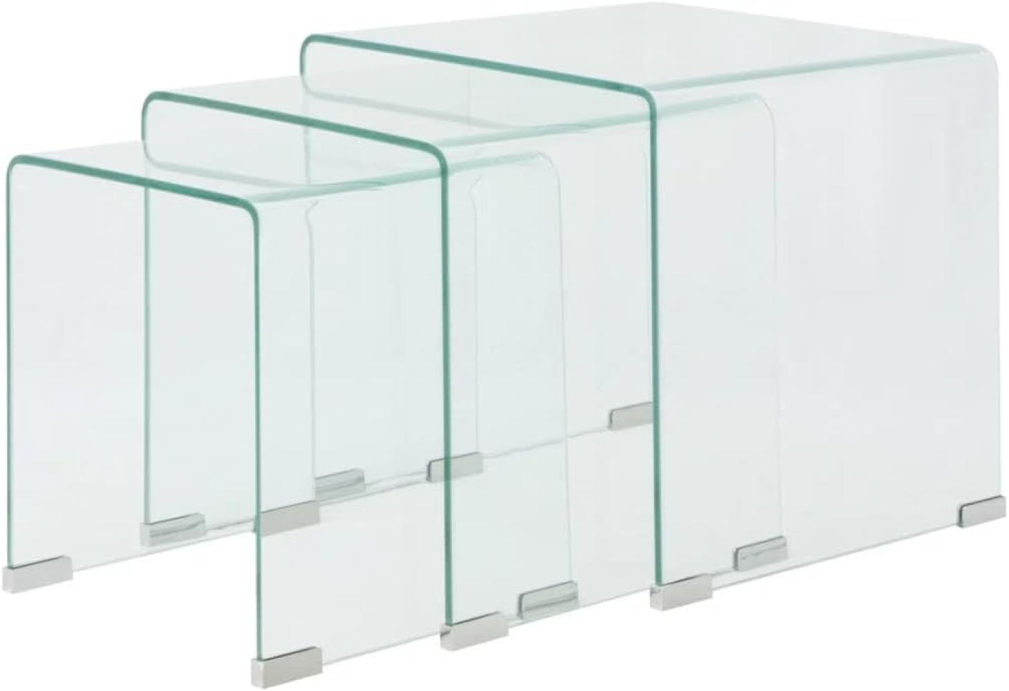 3er Set Satztisch Glas Transparent Bild 1