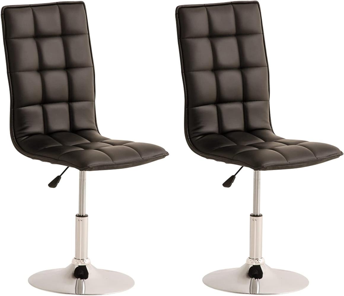 CLP 2er Set Esszimmerstühle Peking drehbar und stufenlos verstellbar,schwarz Bild 1