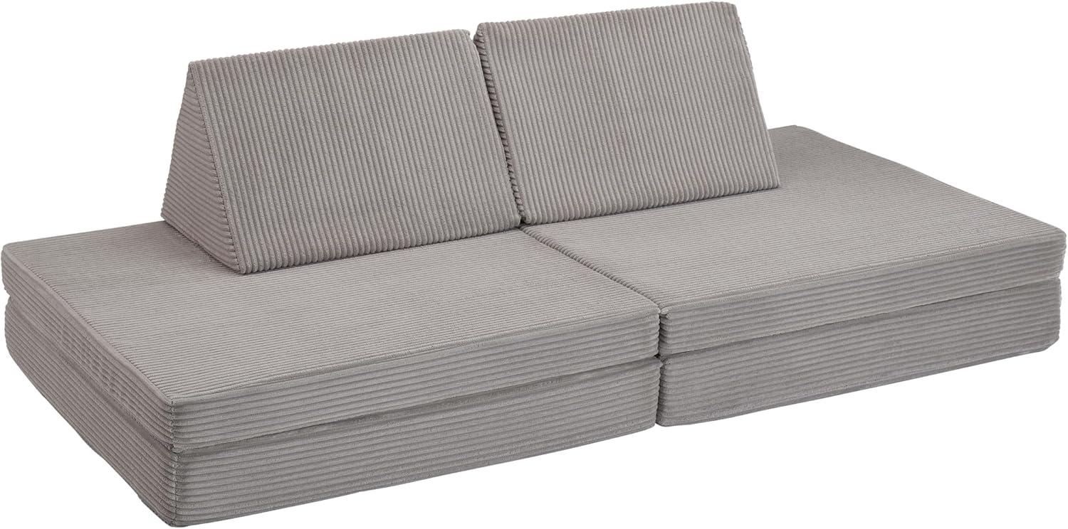 XDREAM Kindersofa modulares Abenteuersofa aus Schaumstoff, individuell kombinierbar, 4 Teile, ausklappbar und vielfältig verwendbar, kuscheliger Kordbezug Bild 1