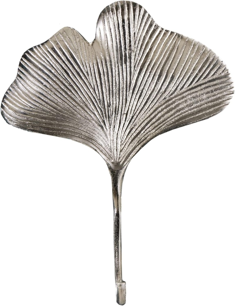 riess-ambiente Wandgarderobe GINKGO 30cm silber (Set, 3 St), Flur · Metall · Blatt · Wanddekoration · Kleiderhaken · Boho Bild 1