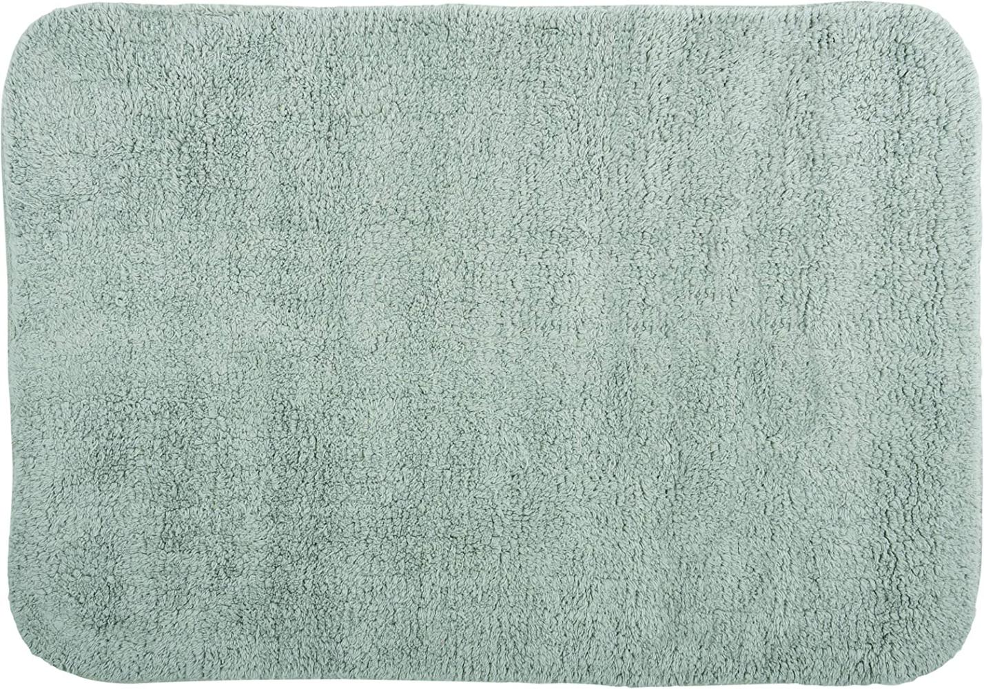 Spirella Badteppich Badematte Duschvorleger CAMPUS 100% Baumwolle Hochflor | flauschig | rutschhemmend | geeignet für Fußbodenheizung | 50x70 cm | Grau Bild 1