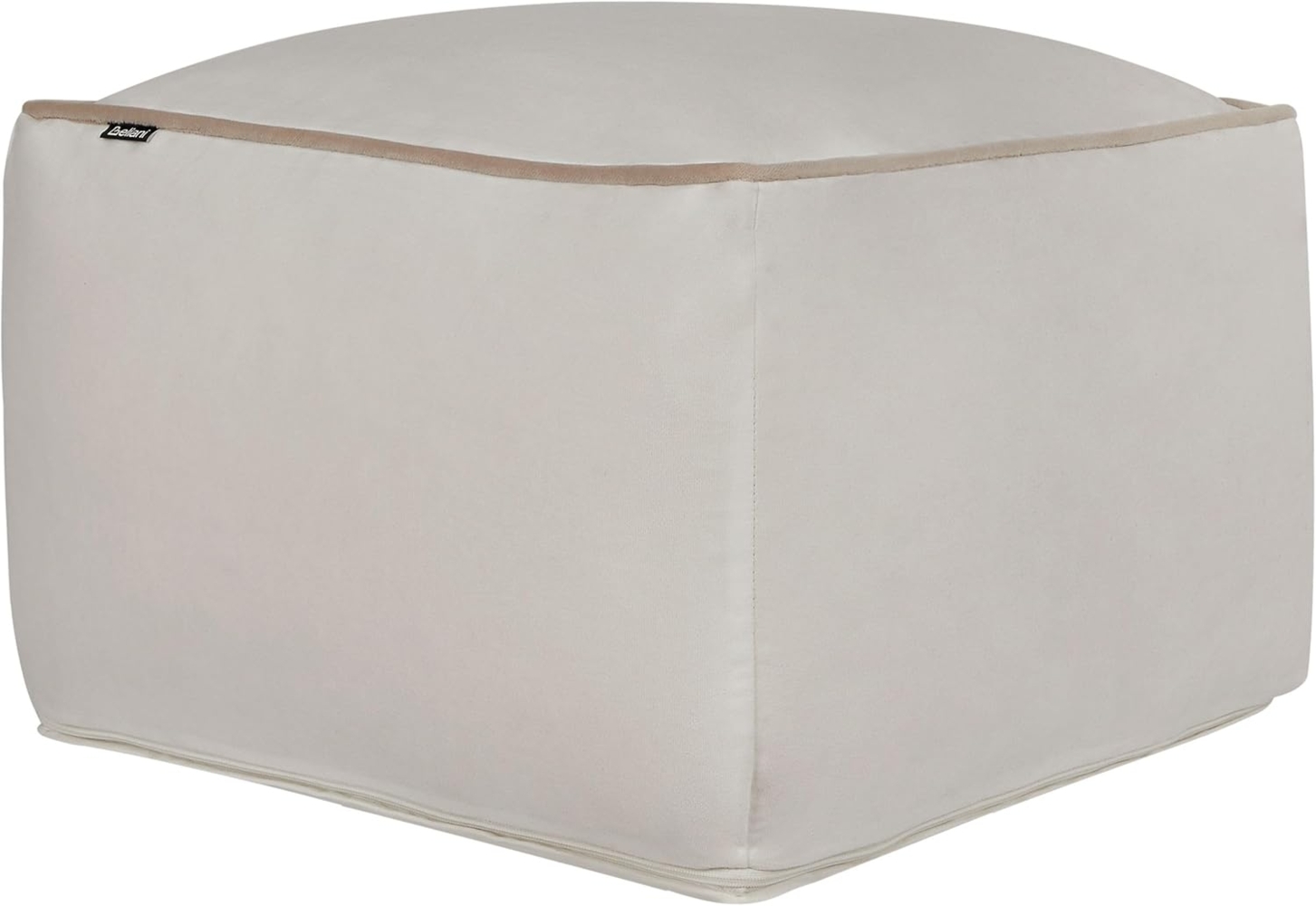Pouf DAREYN Helles Beige Samtstoff 50 cm 50 cm Bild 1