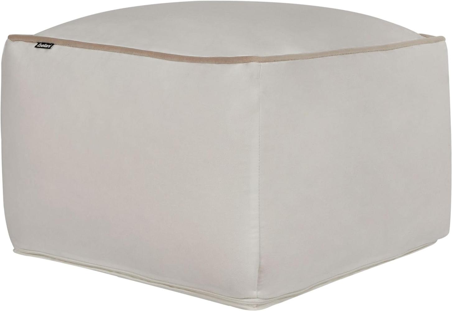 Pouf DAREYN Helles Beige Samtstoff Bild 1