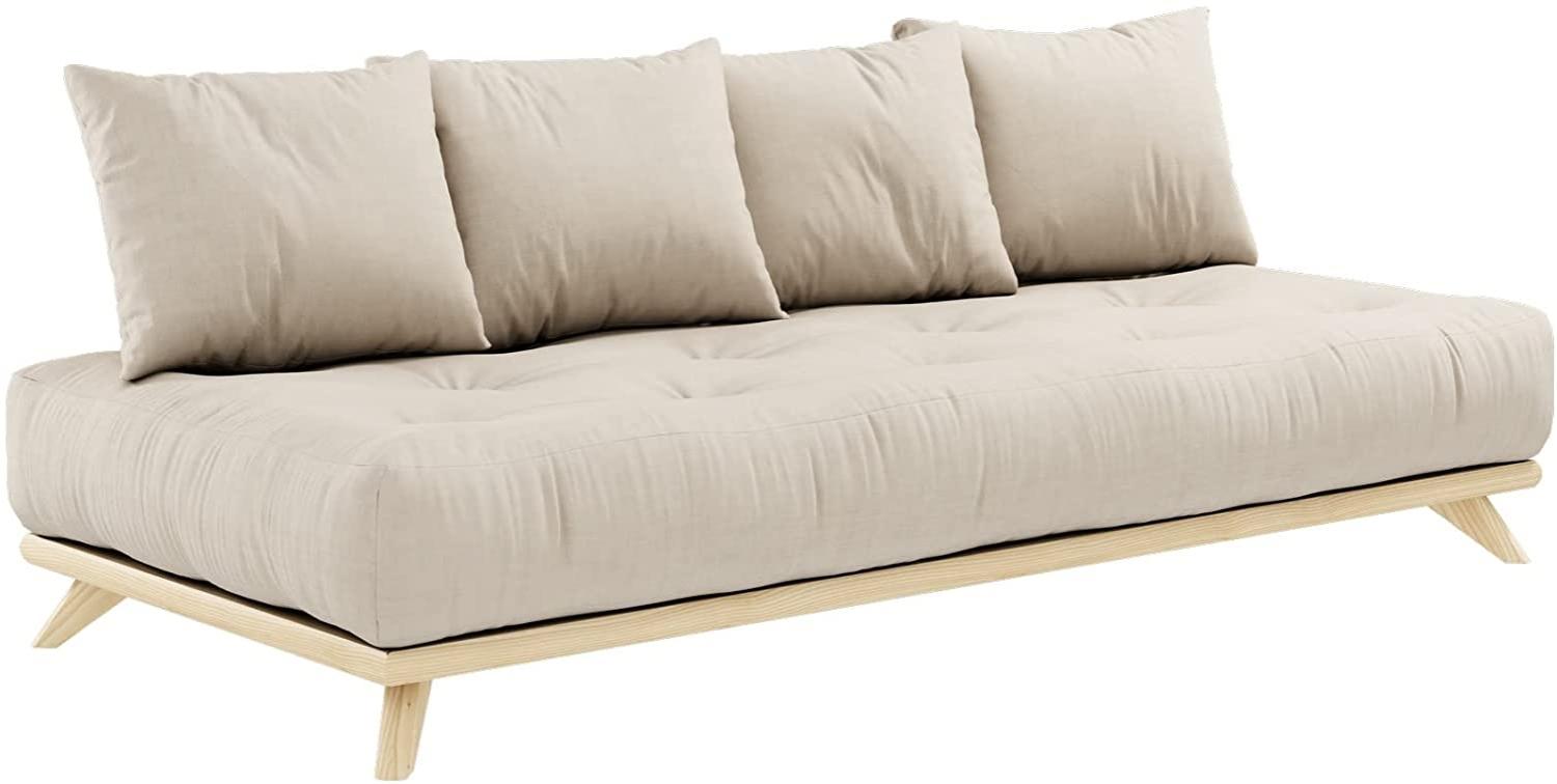 KARUP DESIGN SENZA Futonsofa inkl. 4 Kissen Gestell Natur Matratze Beige Bild 1