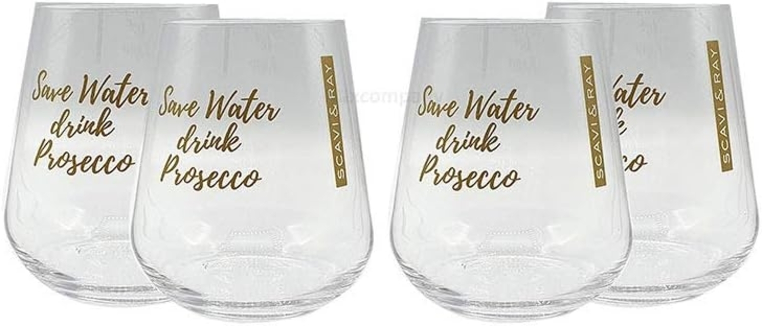 Save water drink prosecco - 4er Set Scavi & Ray Gläser - Glas Bild 1