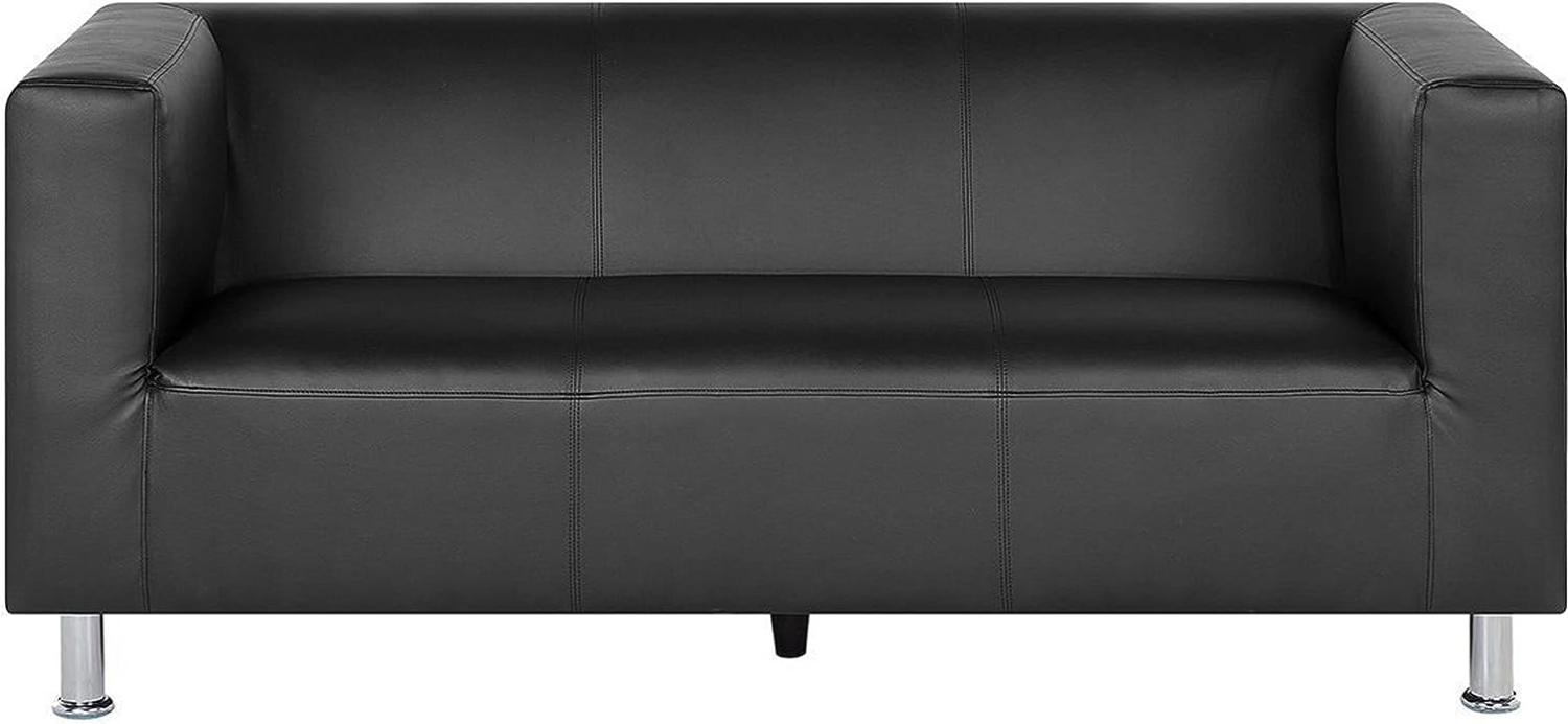 3-Sitzer Sofa Kunstleder schwarz FLORO Bild 1