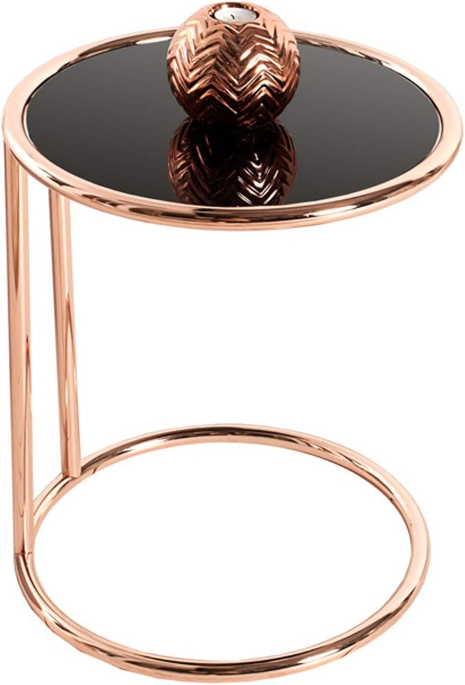 riess-ambiente Beistelltisch ART DECO Ø40cm kupfer / schwarz (Einzelartikel, 1-St), Wohnzimmer · Glas-Platte · Metall-Gestell · rund · Modern Design Bild 1