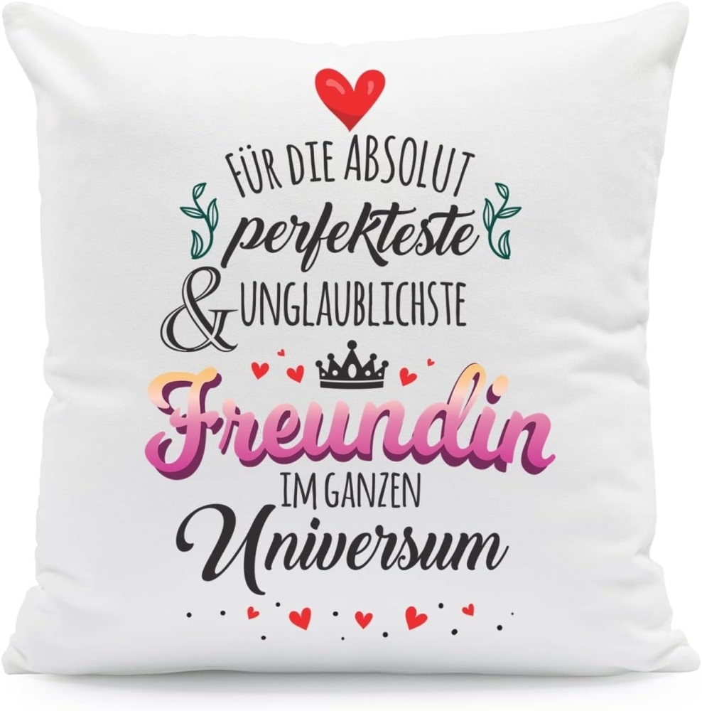 GRAVURZEILE Zierkissen mit Spruch - Für die perfekte Freundin - Geschenk für Freunde - Bild 1