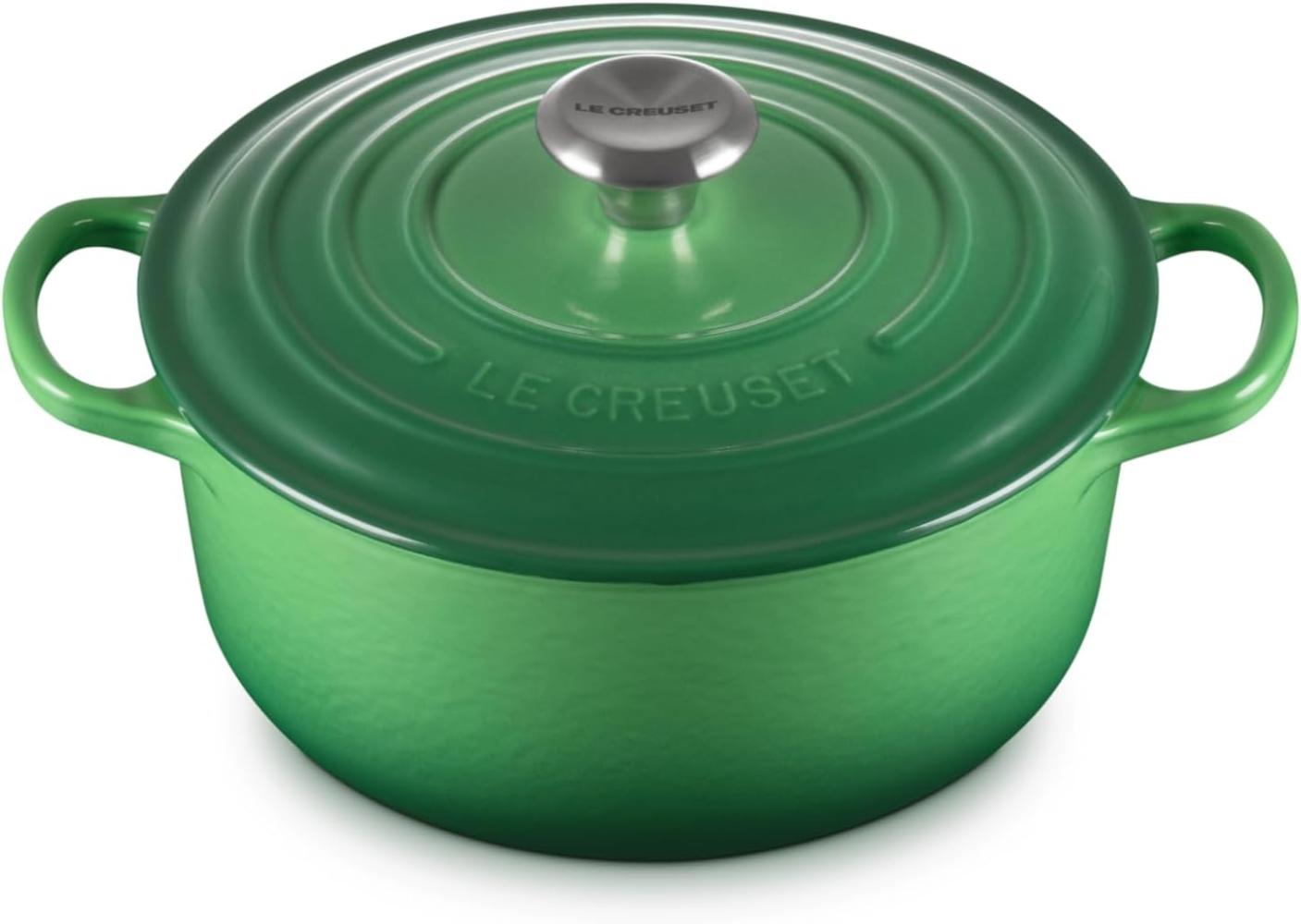 Le Creuset Signature Gusseisen-Bräter mit Deckel, Für alle Herdarten und Induktion geeignet, Rund, Bamboo Green, 20,0 cm, 2.4 Bild 1