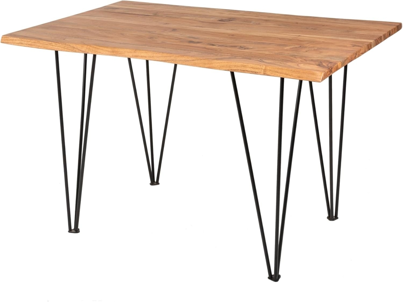 riess-ambiente Küchentisch MAMMUT 120cm natur / schwarz (Einzelartikel, 1-St), Massivholz · Baumkante · Schreibtisch · Hairpin Legs · Metall · Retro Bild 1