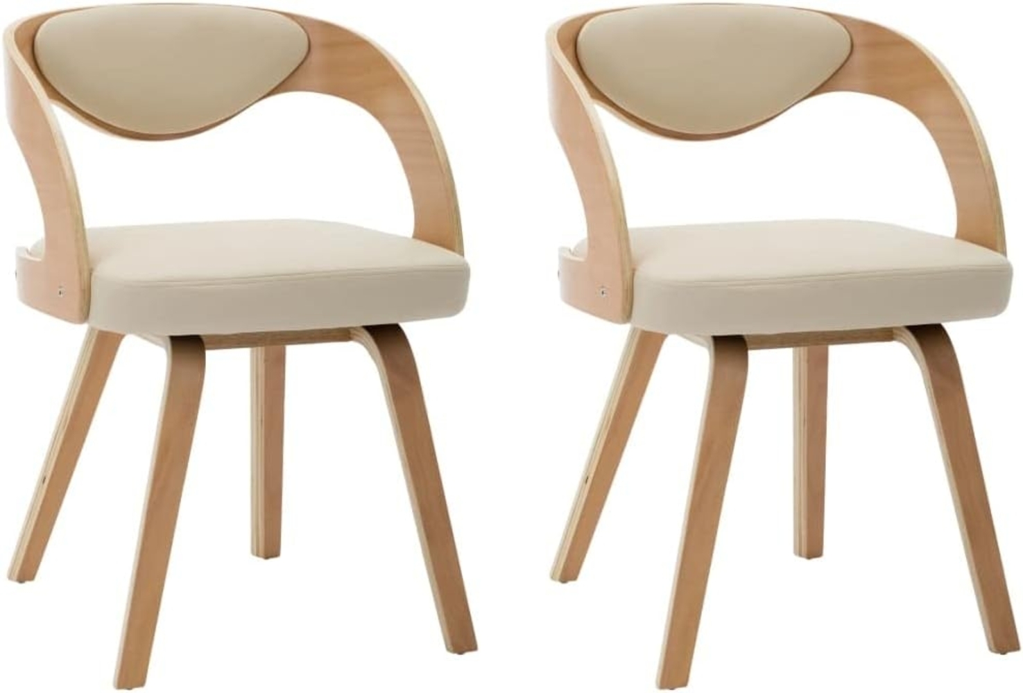 Esszimmerstühle 2 Stk. Creme Bugholz und Kunstleder [283104] Bild 1