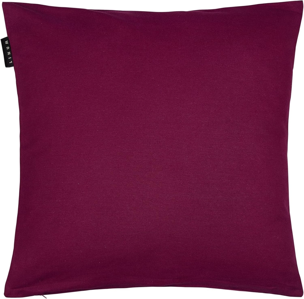 LINUM ANNABELL Elegant Kissenhülle 50x50 cm, 100% Baumwolle, Maschinenwaschbar, Burgunderrot Bild 1