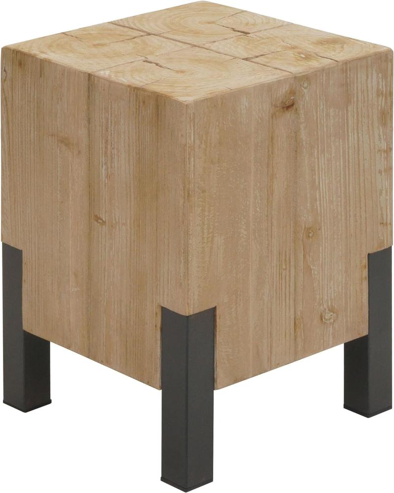 Hocker HWC-L76, Sitzhocker Holzhocker, Industrial Metall Massiv-Holz MVG-zertifiziert, natur Bild 1