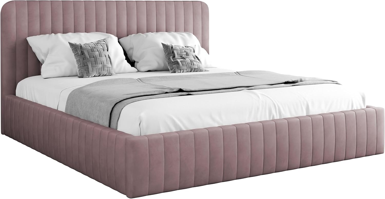 mirjan24 Polsterbett mit Bettkasten Cizron, Doppelbett , lila, 180x200 cm Bild 1