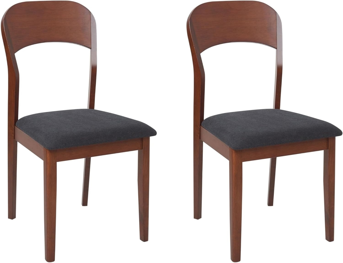 Esszimmerstuhl 2er Set ALVIN Holz Dunkler Holzfarbton Bild 1