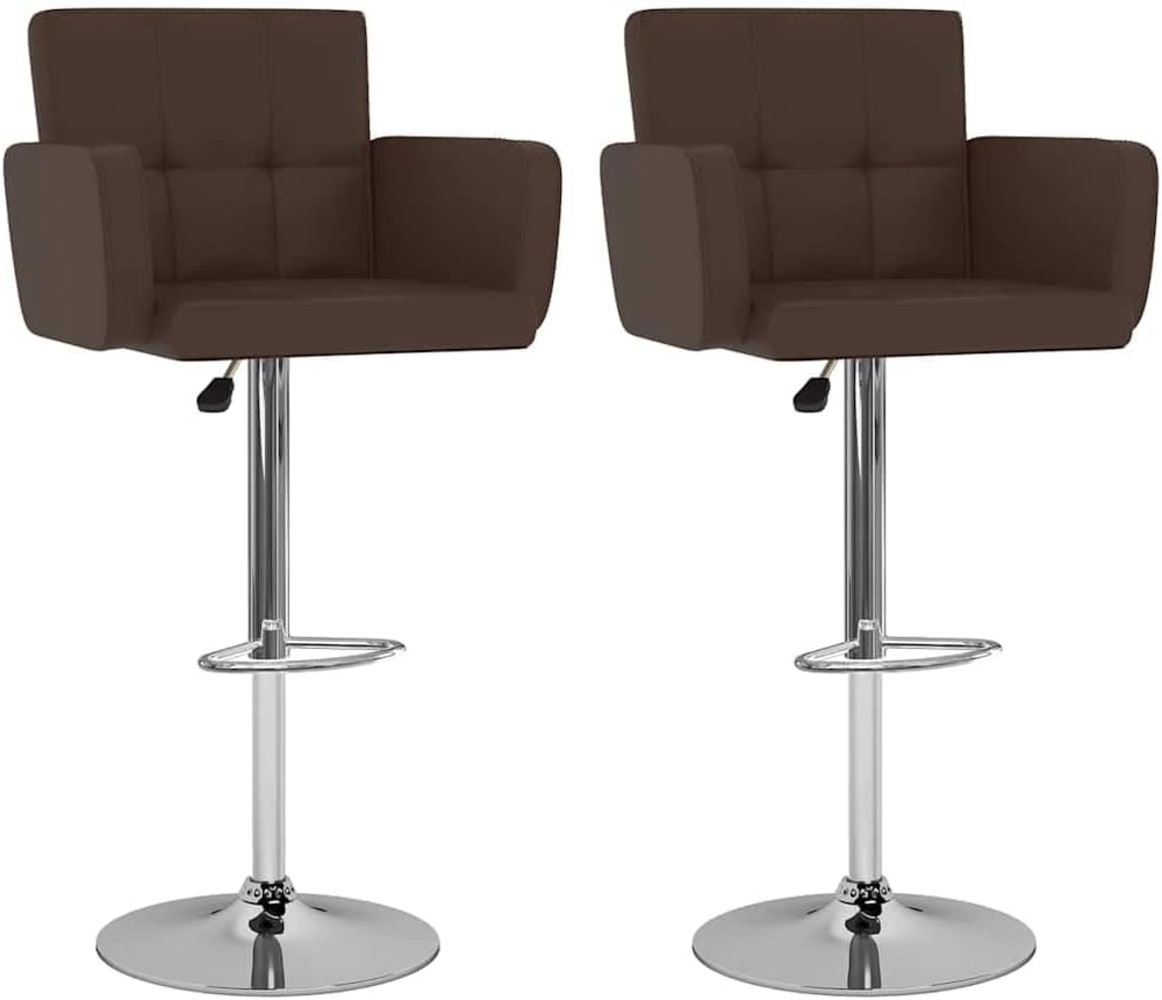 vidaXL Barhocker 2 Stk. Braun Kunstleder [323656] Bild 1