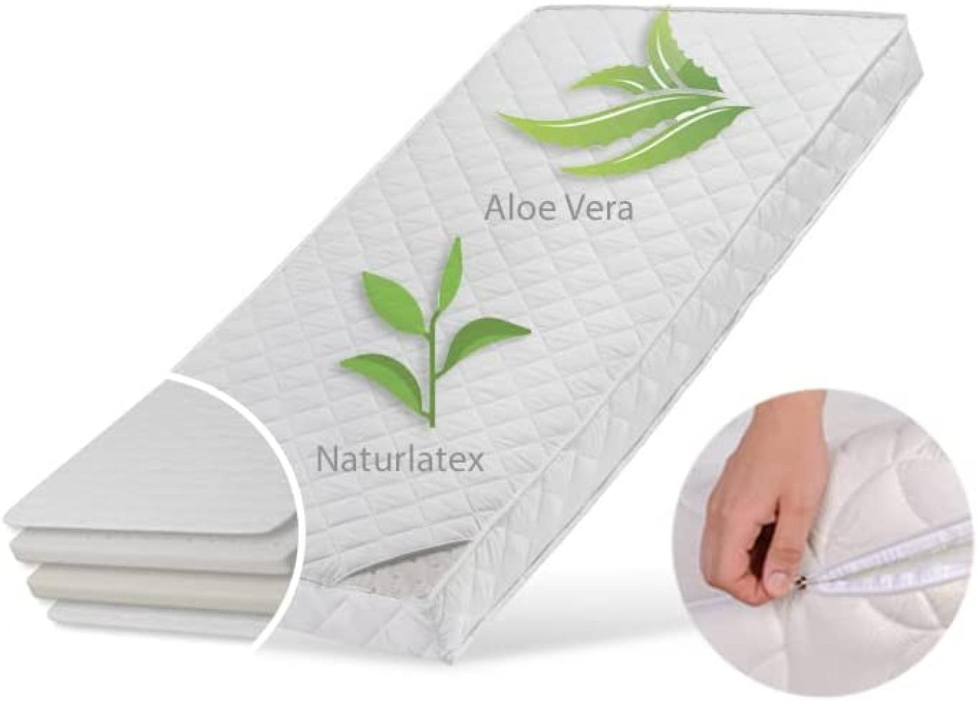 Kindermatratze LATEX DELUXE mit Aloe Vera-Bezug und zwei Härtegraden, Kids Collective, 10 cm hoch, Eco 5-zertifiziert,Naturlatex,Luxus-Matratze,Wendematratze Bild 1