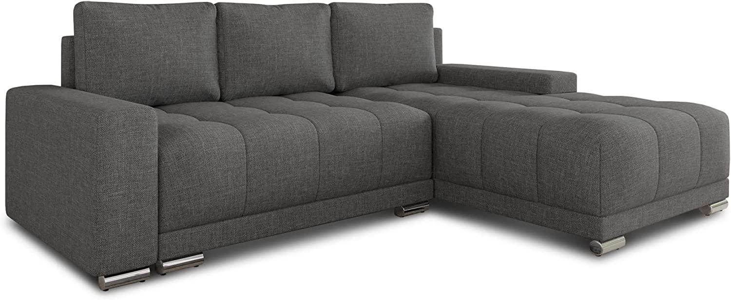 Ecksofa Pavo mit Schlaffunktion und Bettkasten - Big Sofa, Couch, Couchgarnitur, Eckcouch, Ecke, Sofagarnitur - Ottomane Universal (Graphit (Sawana 05)) Bild 1