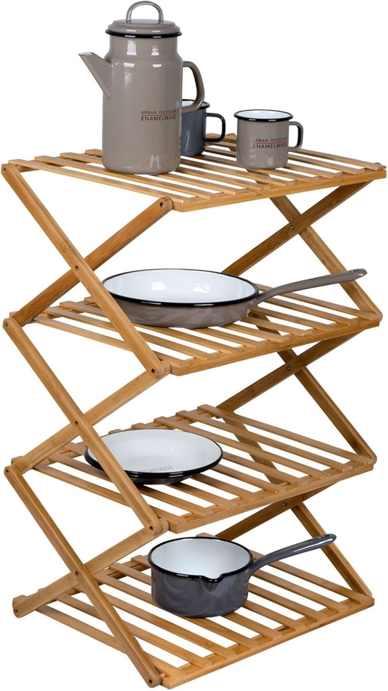 Bo-Camp Stoffschrank Camping Regal Fitzroy Faltschrank Faltregal Möbel Bambus Holz Faltbar Bild 1