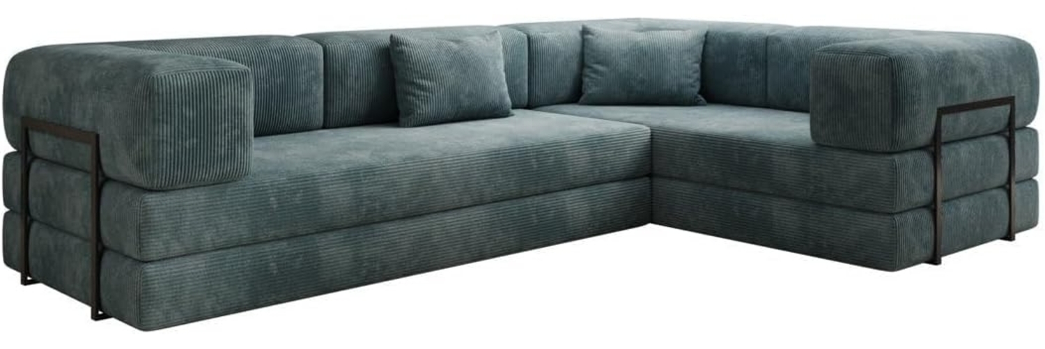 Luxusbetten24 Sofa Designer Sofa Lazy L closed, in Cord - Ottomane bei Montage frei wählbar Bild 1