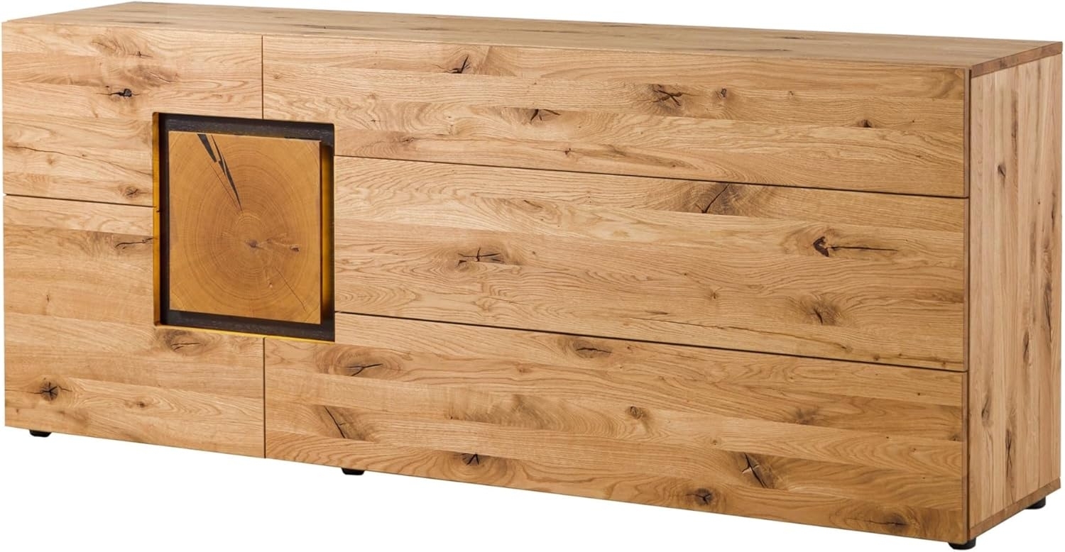 Massivmoebel24 Sideboard (Sideboard Wildeiche 160 x 43,5 x 80 natur geölt/lackiert KITZBÜHEL #128) Bild 1