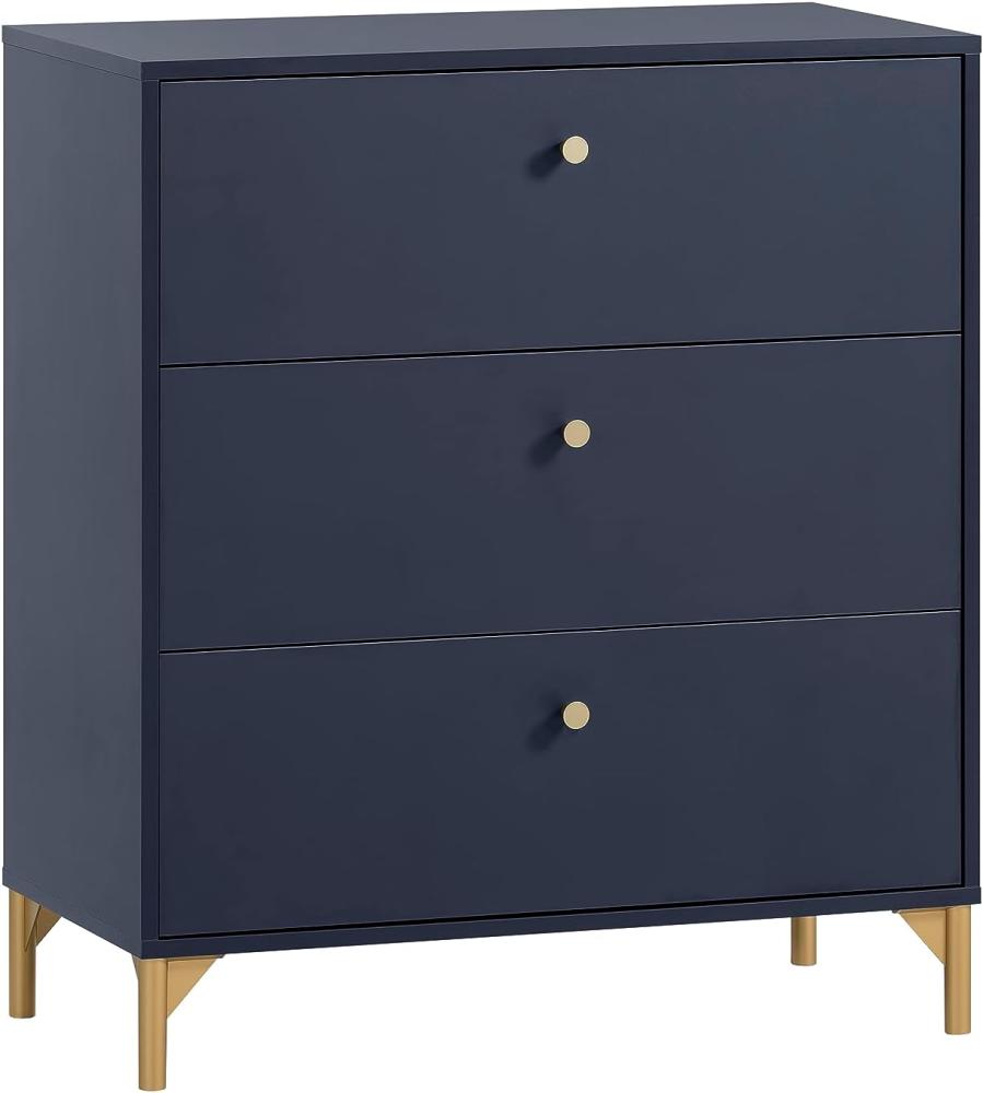 Schildmeyer Kommode Alfa, Holzwerkstoff, Nachtblau/goldfarben, 80 x 40 x 91,4 cm Bild 1