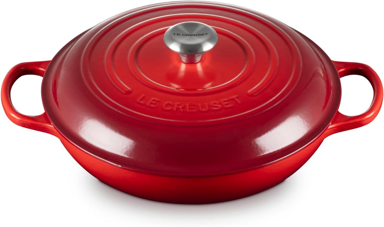 Le Creuset Signature Gourmet-Profitopf 30 cm, Kirschrot/Weiß Bild 1