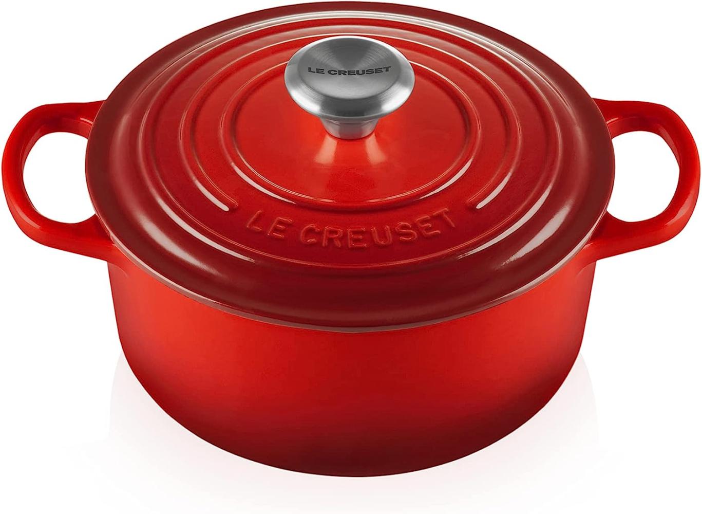 Le Creuset Signature Gusseisen-Bräter mit Deckel, Für alle Herdarten und Induktion geeignet, Rund, Kirschrot, 20,0 cm, 2.4 Bild 1