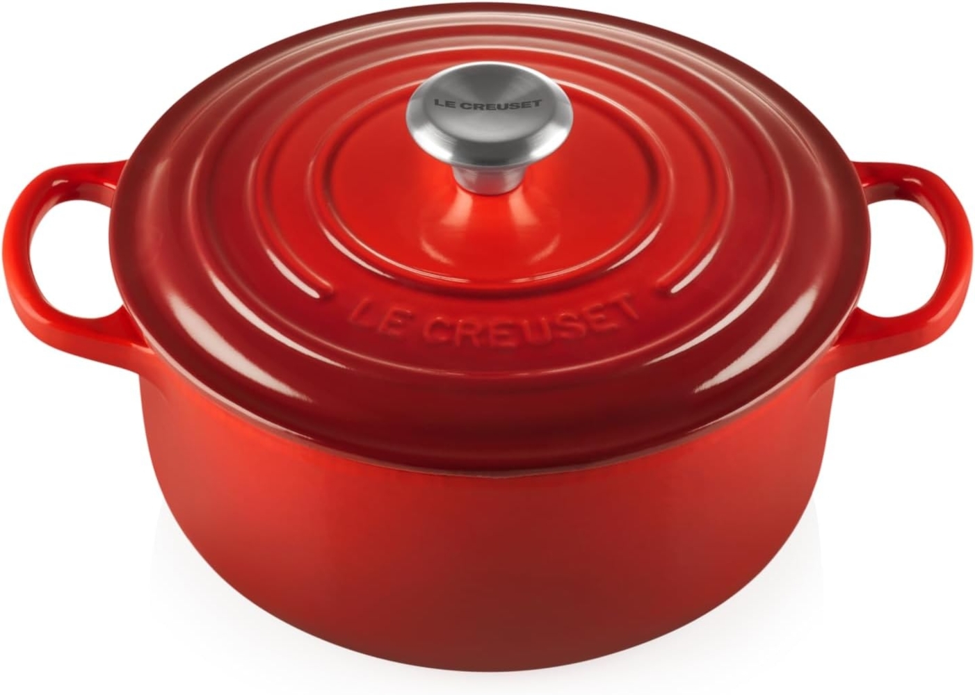 Le Creuset Signature Gusseisen-Bräter mit Deckel, Für alle Herdarten und Induktion geeignet, Rund, Kirschrot, 20,0 cm, 2.4 Bild 1