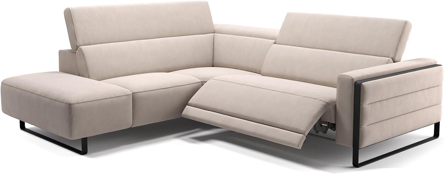 Sofanella Eckcouch DELTONA Wohnlandschaft Stoffgarnitur Ecksofa in Creme Bild 1