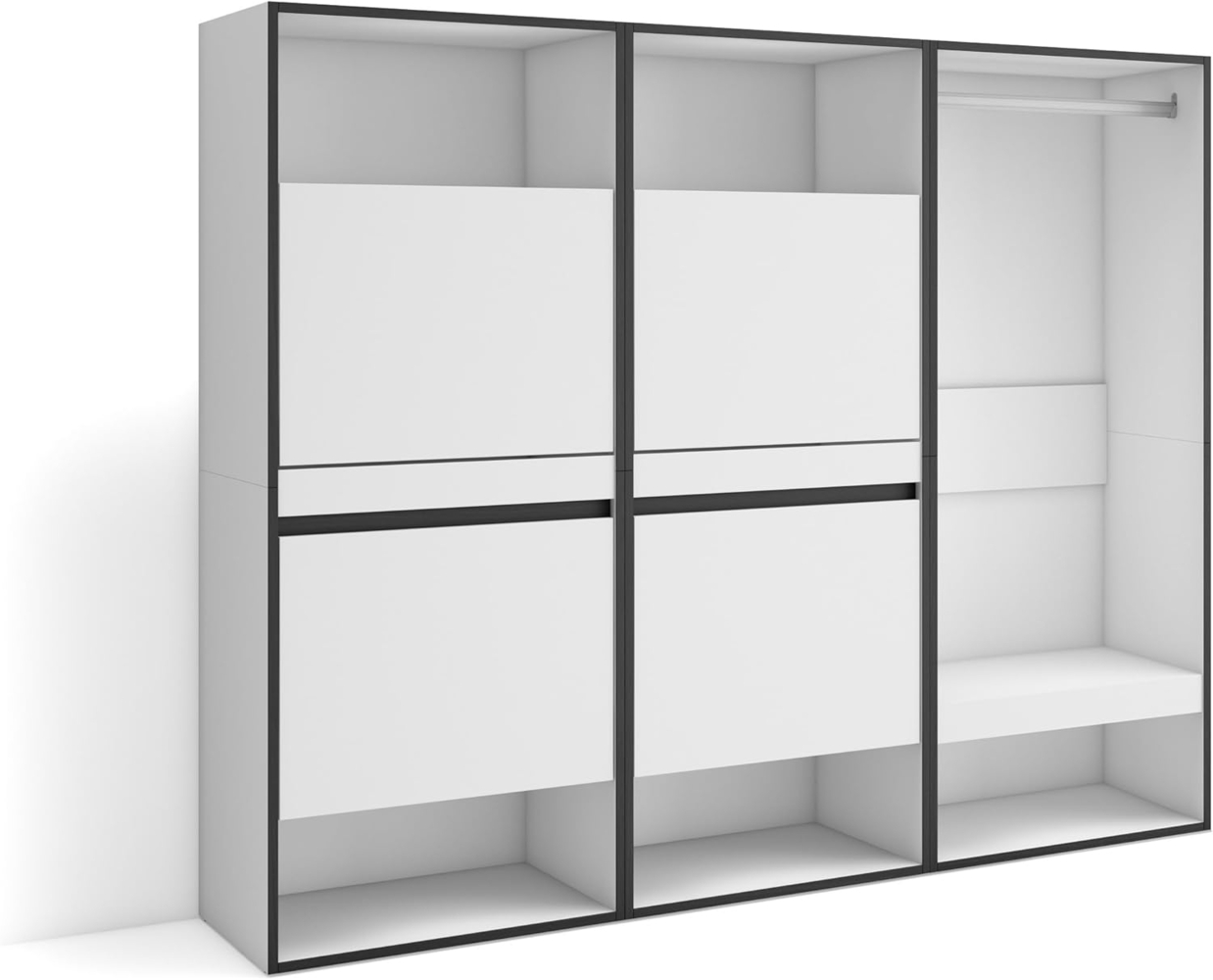 Skraut Home | Schuhregal, Schuhschrank | Schuhaufbewahrung | 180 x 145 x 35 cm | Für Schlafzimmer, Zimmer | Offener Kleiderschrank | Moderner Stil | Weiß Bild 1