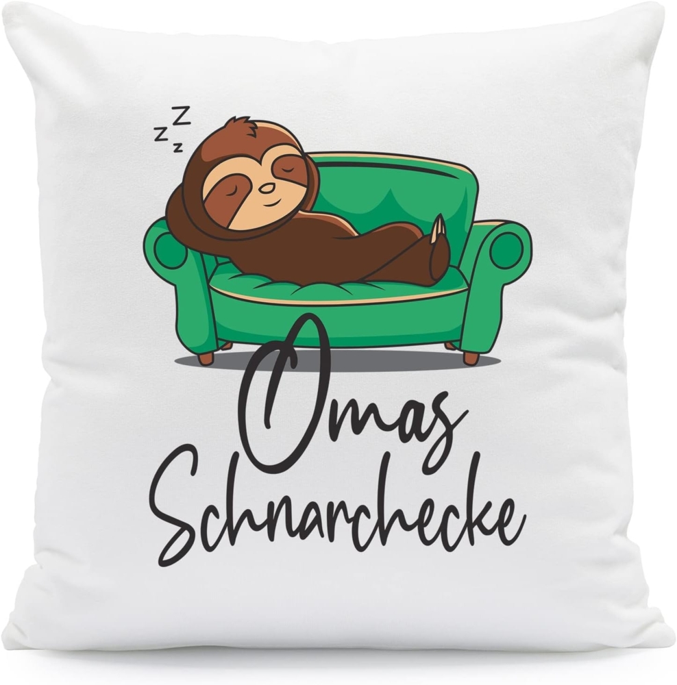 GRAVURZEILE Zierkissen mit Motiv - Schnarchecke - Lustiges Geschenk -, starke Farben ohne verblassen, Maschinenwäsche - Oma - mit Füllung Bild 1