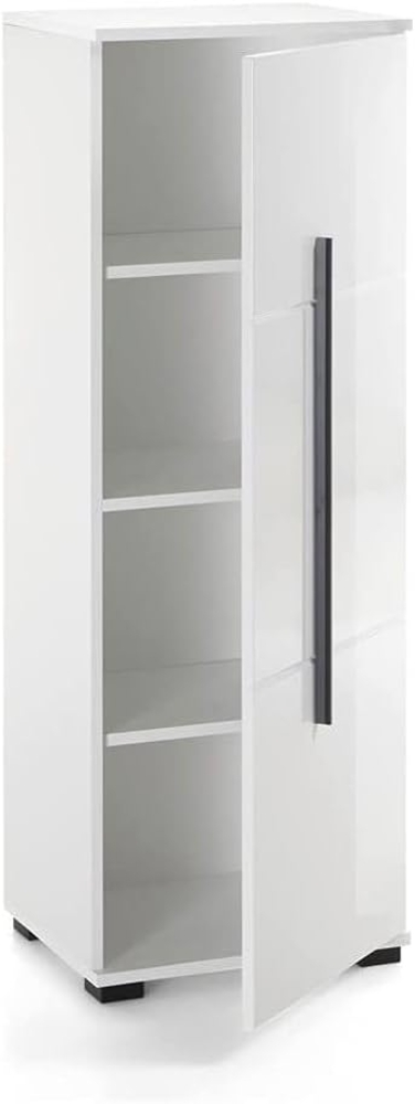 Halbhoher Badschrank CHARLESTON-61 in Hochglanz weiß, B/H/T: ca. 45/120/35 cm Bild 1