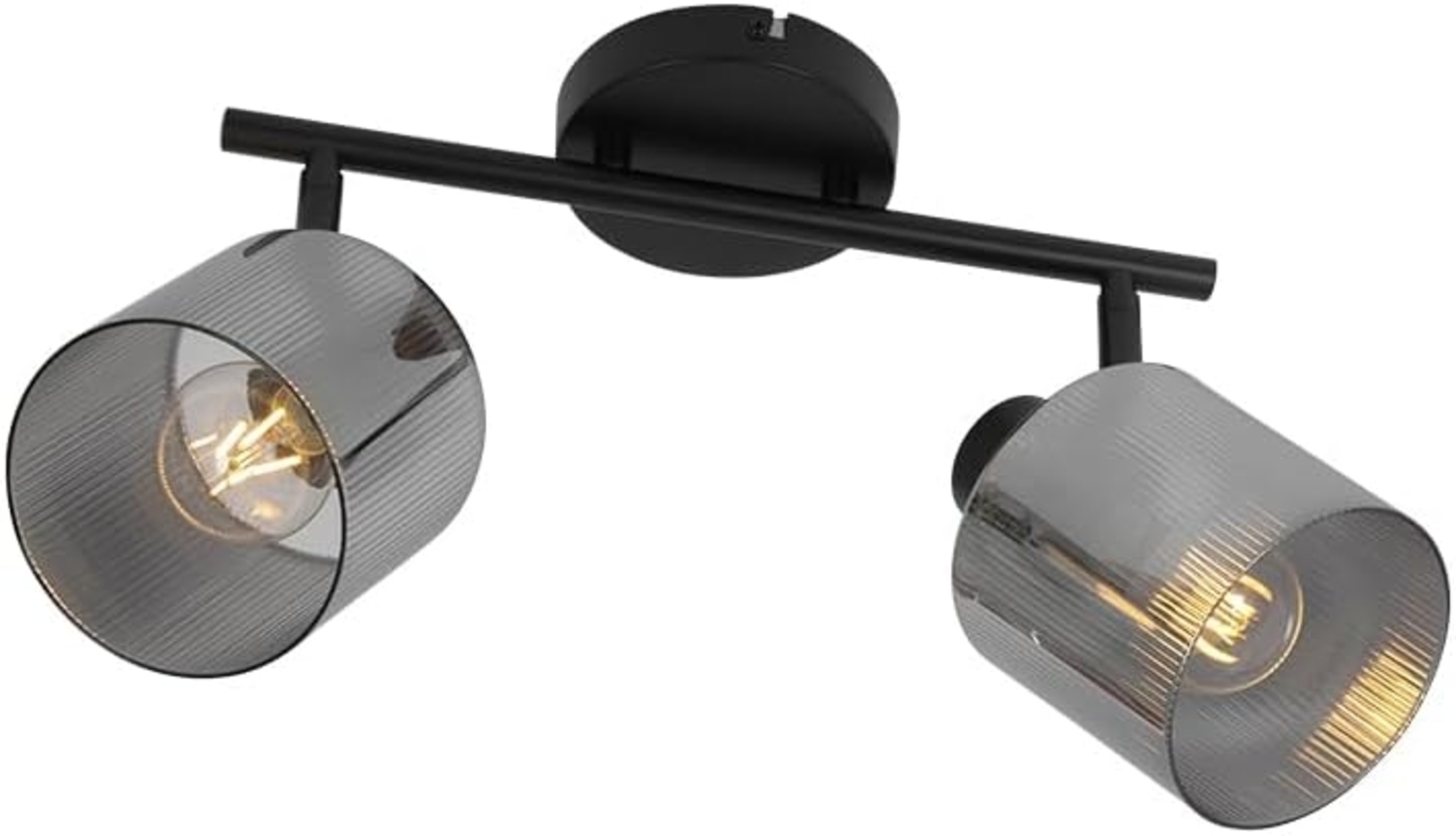 Qazqa LED Aufbaustrahler Laura, ohne Leuchtmittel, E27, Grau, Art Deco, Glas, 2-flammig Bild 1