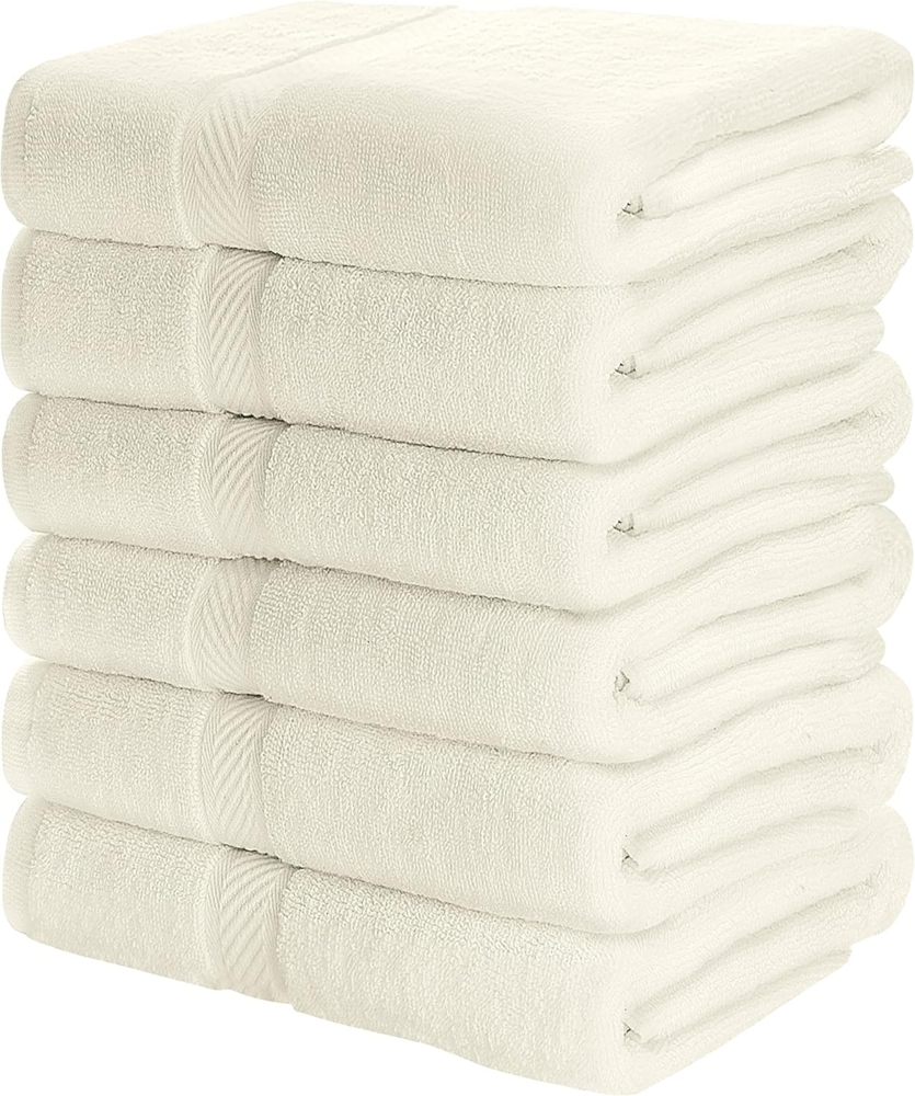 Utopia Towels [6er-Pack Badetuch-Set, 100% ringgesponnene Baumwolle (61x122 cm) mittelleicht und stark saugfähig, Premium-Handtücher für Hotel, Spa und Badezimmer (Elfenbein) Bild 1