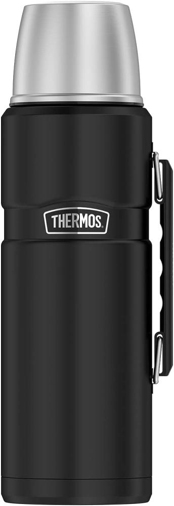 THERMOS Thermosflasche Edelstahl Stainless King, Isolierflasche mit Trinkbecher 4003. 232. 120 spülmaschinenfest, Thermoskanne hält 24 Stunden heiß, 24 Stunden kalt, BPA-Free, Charcoal Schwarz, 1,2L Bild 1