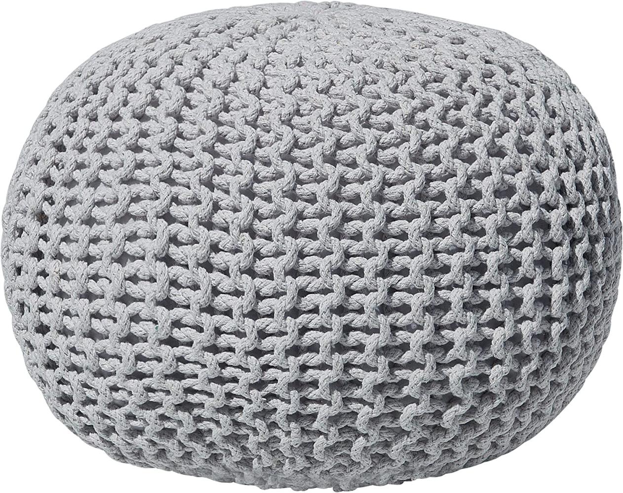 Pouf hellgrau ⌀ 50 cm CONRAD Bild 1